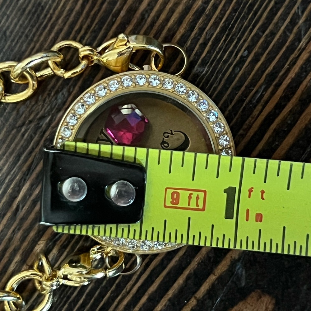 ORIGAMI OWL • medium gold locket necklace, chain plate charms jewelry custom - Picture 8 of 10